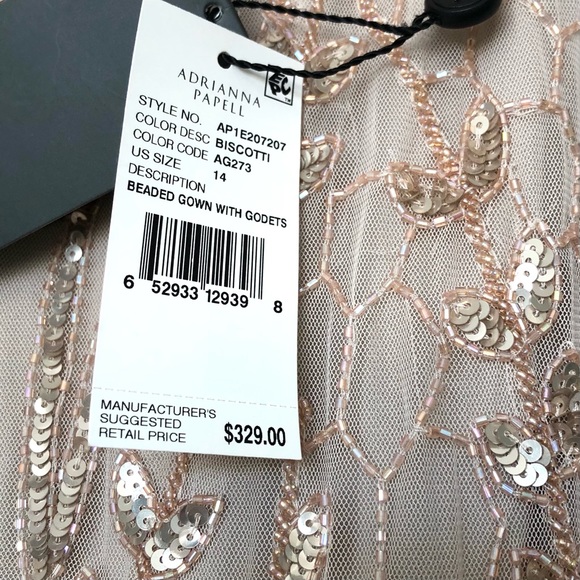 Adrianna Papell Beaded Gown With Godets 